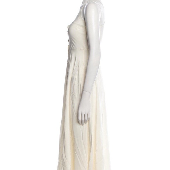Deitas Designer 100% Silk Maxi Dress | color Ivory - Picture 4 of 9